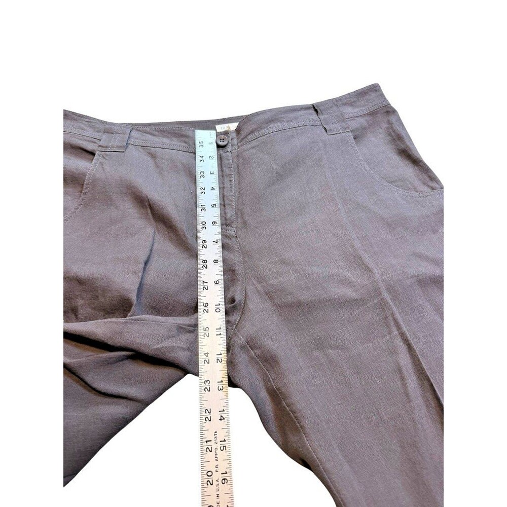 Eileen Fisher Capris Women’s Size Large Linen Cropped Pants Cargo Pocket Capris - Picture 7 of 8